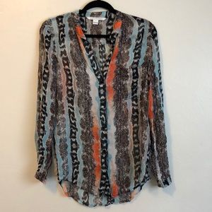 Diane Von Furstenburg multi colored silk blouse